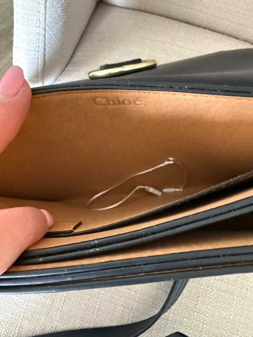 Chloé Faye Small Leather & Suede Crossbody Shoulder Bag Black Gold, ‼️MSRP $1390 - Picture 11 of 15